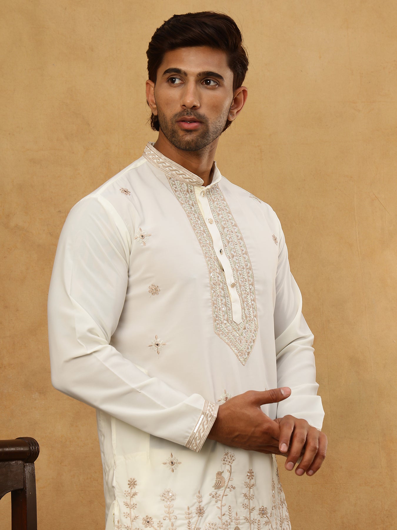 Luxury Japanese Imported Kurta Set for Men ( 65KP PJ11W 5503White )
