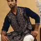 Embroidered Silk Blend Kurta Set ( 65KP PJ11W 5506Peacock )