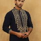 Men’s Japanese Embroidered Kurta Set ( 65KP PJ11W 5512Navy )