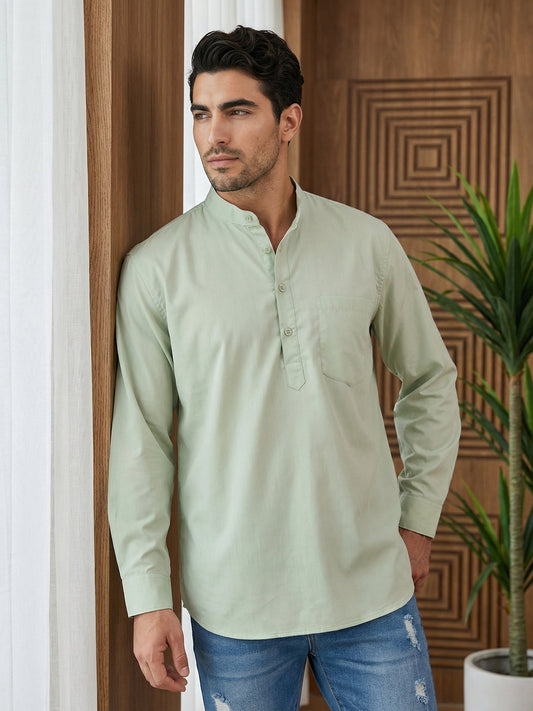 Pista Green Casual Solid Short Kurta ( 65SK 5397Pista ) [FF] [P-7]