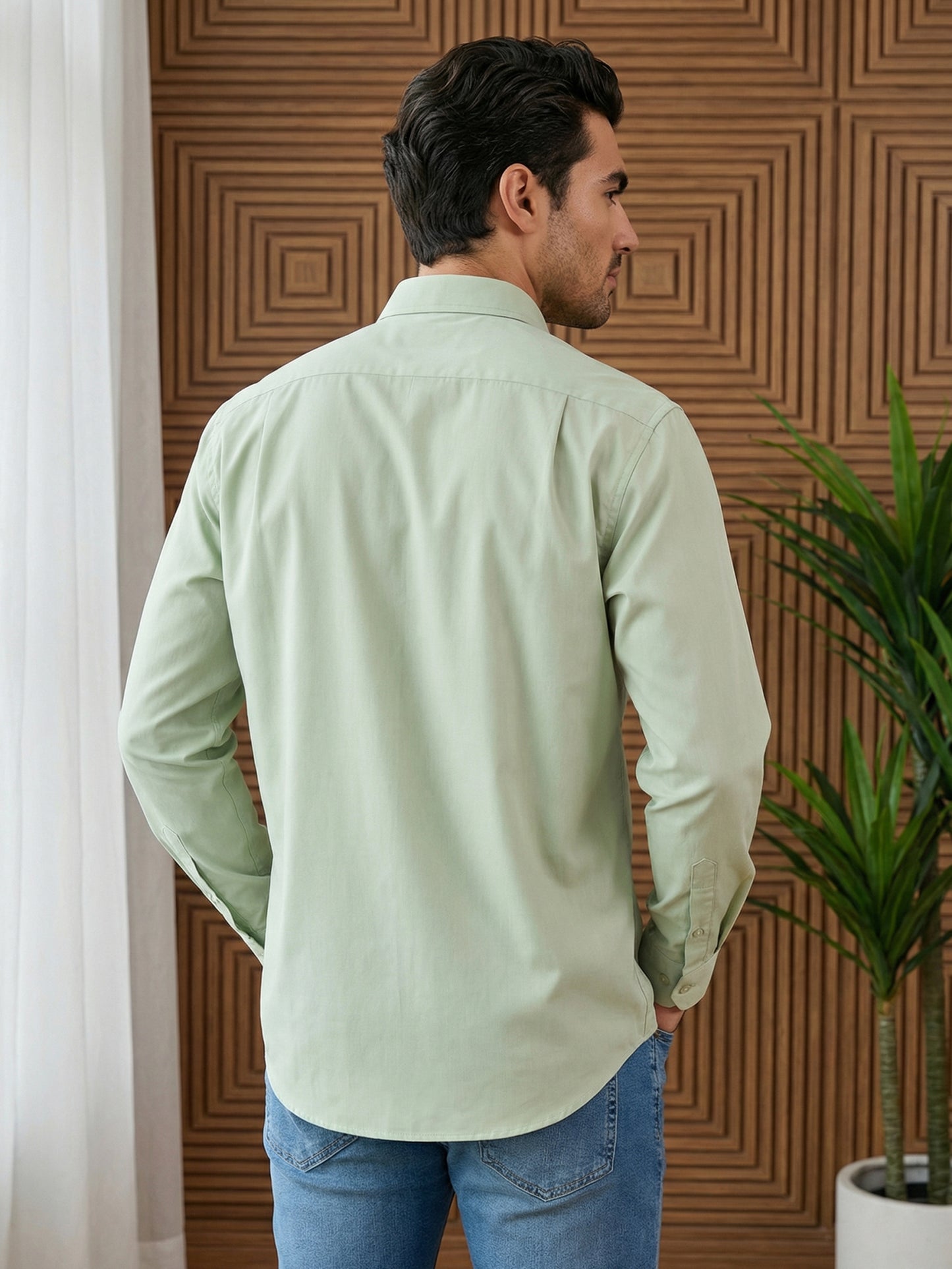 Pista Casual Solid Short Kurta ( ANMSK 5397Pista )