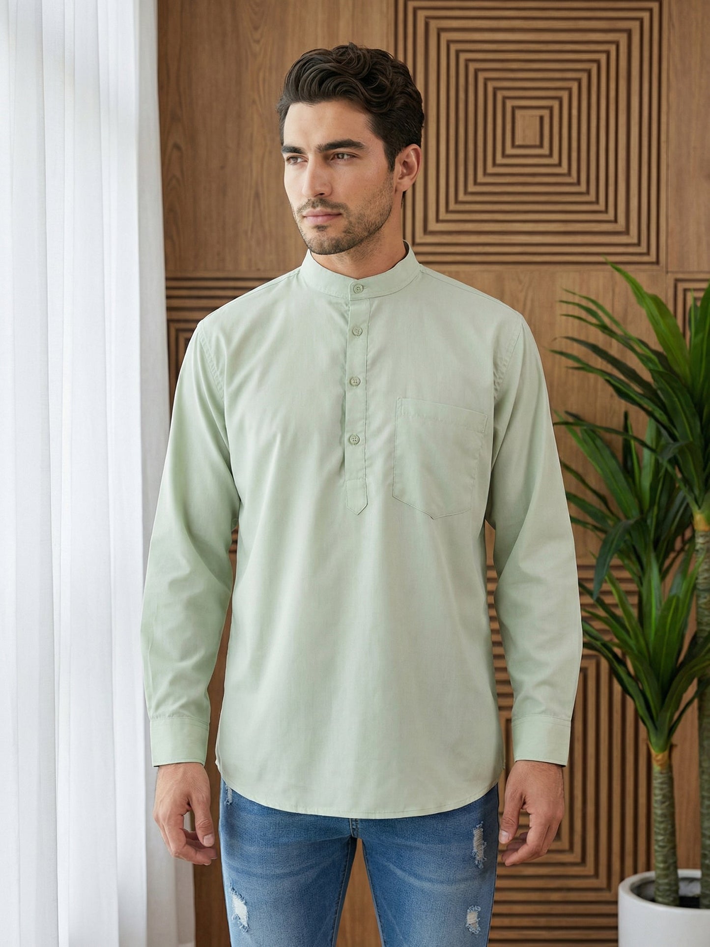 Pista Green Casual Solid Short Kurta ( 65SK 5397Pista ) [FF] [P-7]