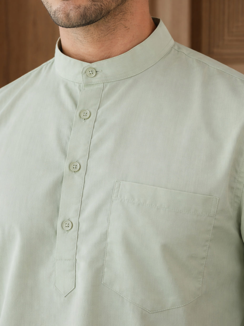 Pista Casual Solid Short Kurta ( ANMSK 5397Pista )