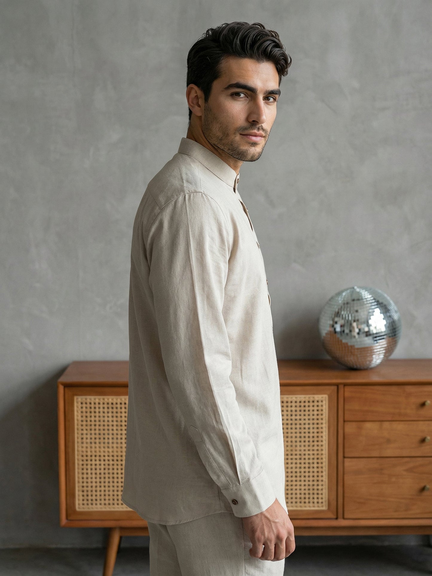 Men’s Solid Pure Cotton Short Kurta ( 65SK 5398Beige ) [FF] [P-16]
