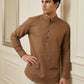 Men’s Solid Pure Cotton Short Kurta ( 65SK 5398Brown ) [FF] [P-16]