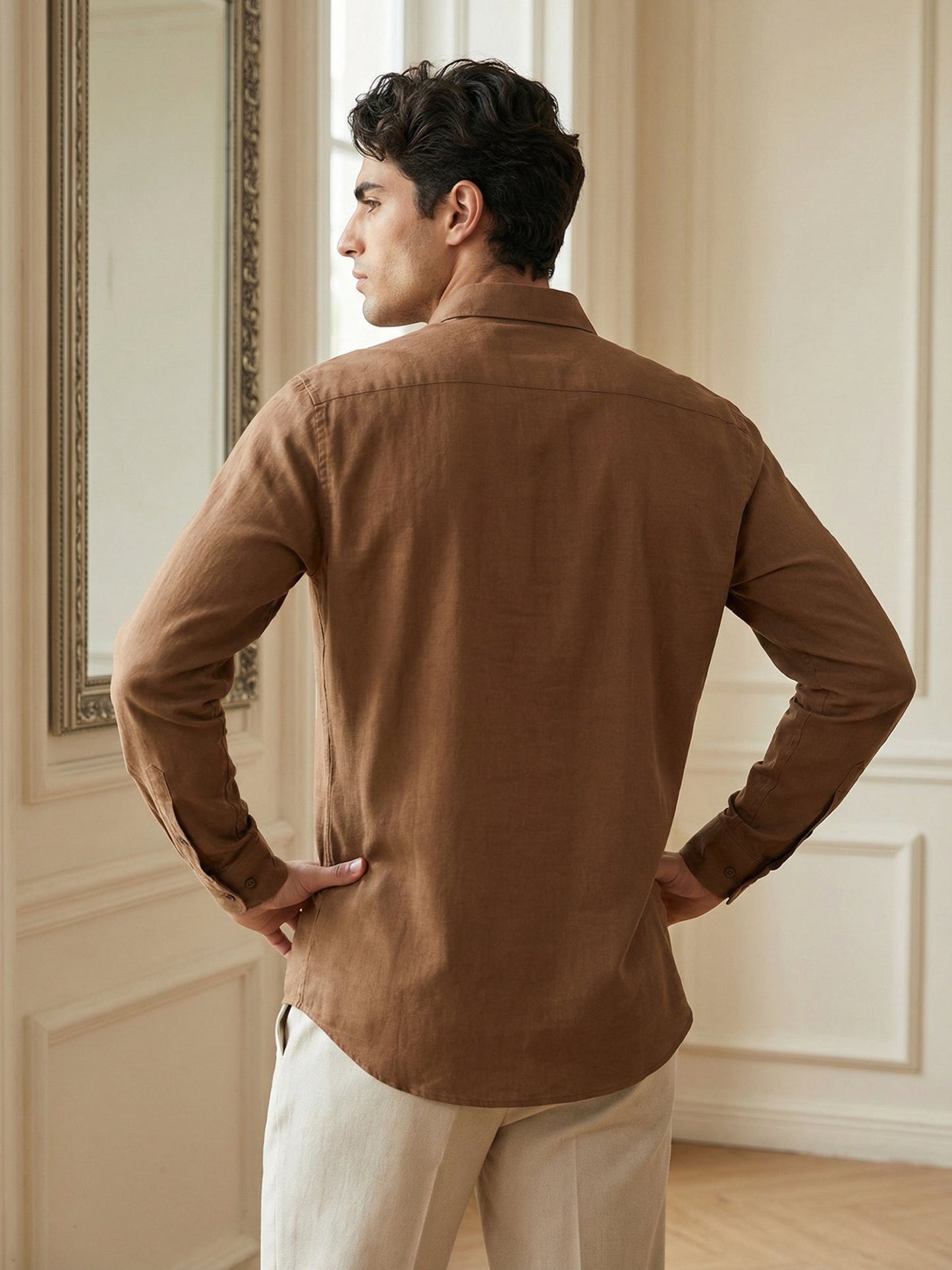 Men’s Solid Pure Cotton Short Kurta ( 65SK 5398Brown ) [FF] [P-16]