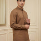 Men’s Solid Pure Cotton Short Kurta ( 65SK 5398Brown ) [FF] [P-16]