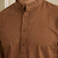 Men’s Solid Pure Cotton Short Kurta ( 65SK 5398Brown ) [FF] [P-16]