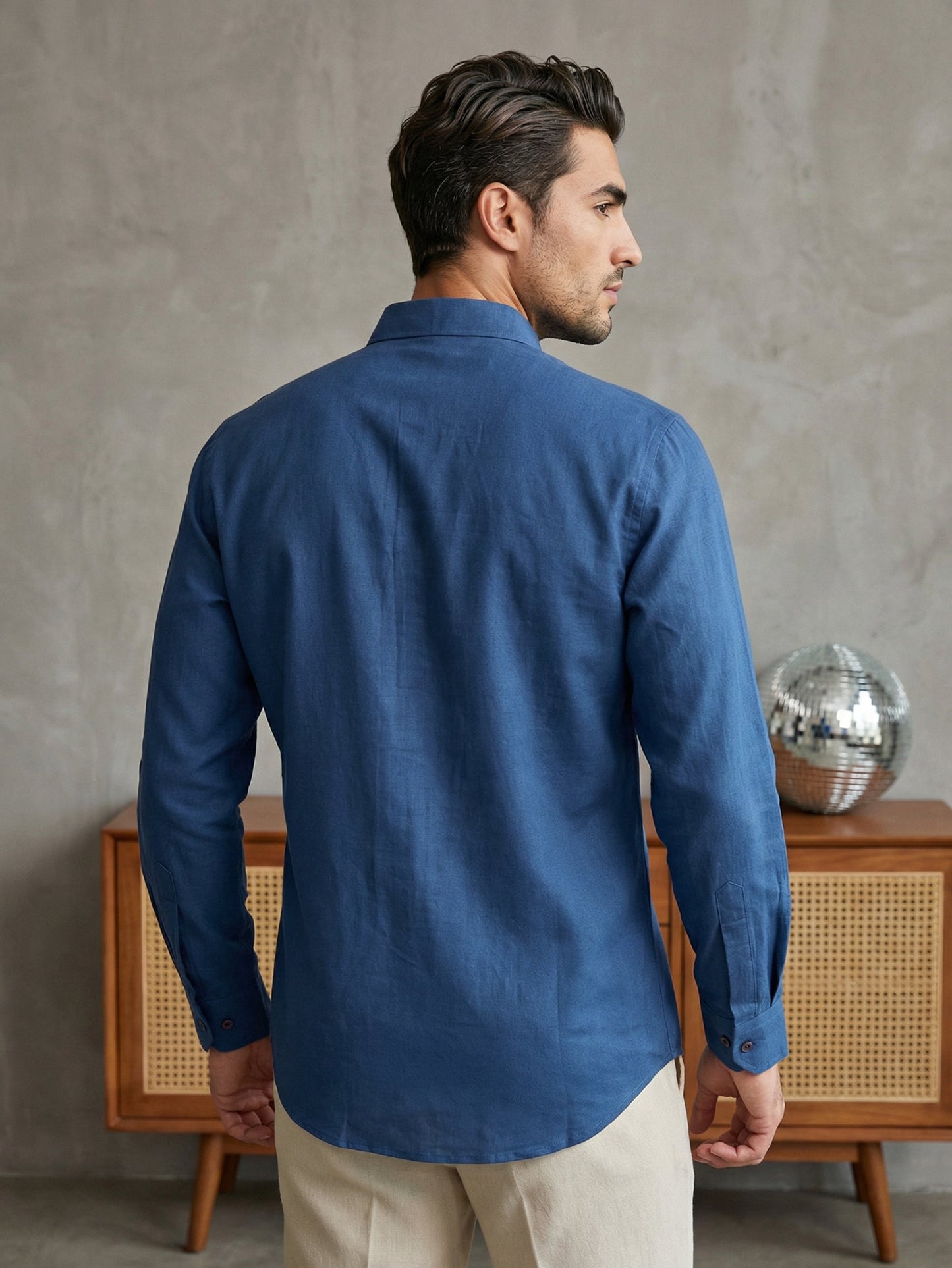 Men’s Solid Pure Cotton Short Kurta ( 65SK 5398Navy ) [FF] [P-16]