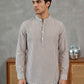 Men’s Beige Striped Short Kurta ( 65SK 5456Beige ) [FF] [O-6]