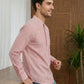 Men’s Coral Striped Short Kurta ( 65SK 5456Coral ) [FF] [O-6]