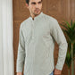Men’s Green Striped Short Kurta ( ANMSK 5456Green )