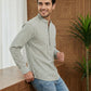Men’s Green Striped Short Kurta ( ANMSK 5456Green )