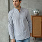 Men’s Blue Striped Short Kurta ( 65SK 5471Blue ) [FF] [K-14]