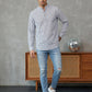 Men’s Blue Striped Short Kurta ( 65SK 5471Blue ) [FF] [K-14]
