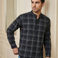 Men Classic Check Design Short Kurta ( 65SK 5486Grey ) [FF] [K-14]