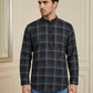 Men Classic Check Design Short Kurta ( 65SK 5486Grey ) [FF] [K-14]