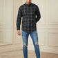 Men Classic Check Design Short Kurta ( 65SK 5486Grey ) [FF] [K-14]