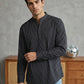 Men's Cotton Striped Short Kurta ( 65SK 5488Black ) [FF] [A-14]