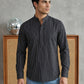 Men's Cotton Striped Short Kurta ( 65SK 5488Black ) [FF] [A-14]