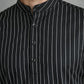 Men's Cotton Striped Short Kurta ( 65SK 5488Black ) [FF] [A-14]
