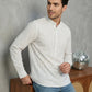 Men's Cotton Striped Short Kurta ( 65SK 5488White ) [FF] [A-14]