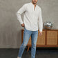 Men's Cotton Striped Short Kurta ( 65SK 5488White ) [FF] [A-14]