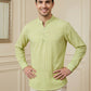Men Striped Cotton Blend Short Kurta ( 65SK 5495Green ) [FF] [K-14]