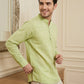Men Striped Cotton Blend Short Kurta ( 65SK 5495Green ) [FF] [K-14]