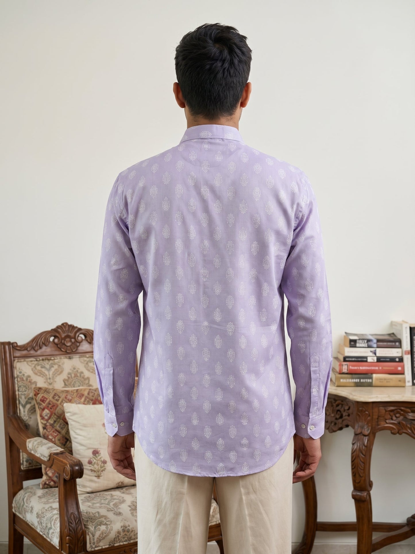 Cotton Blend Traditional Printed Short Kurta