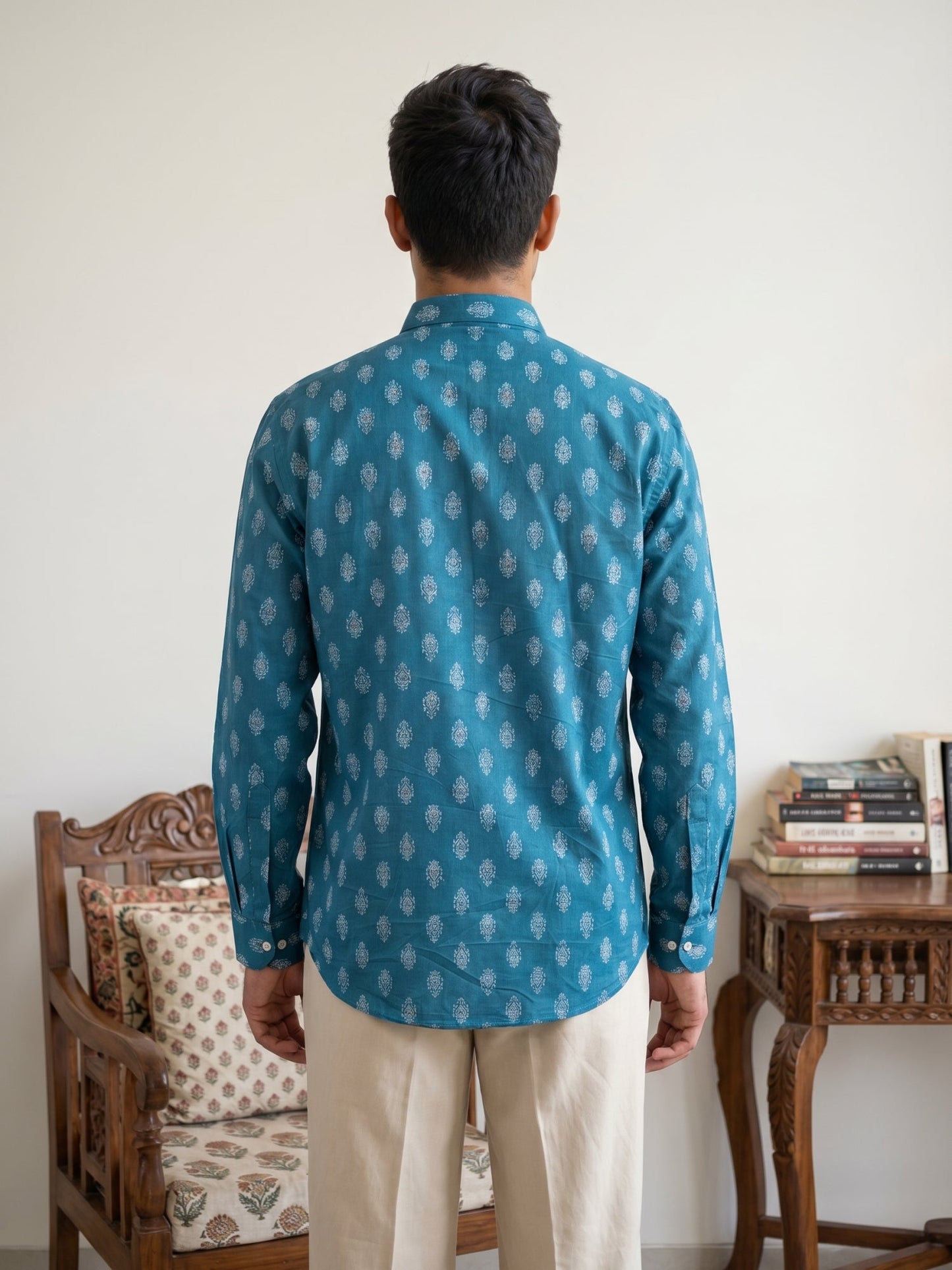 Cotton Blend Traditional Printed Short Kurta