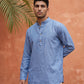 Linen Blend Solid Short Kurta ( 65SK 5613Blue )