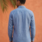 Linen Blend Solid Short Kurta ( 65SK 5613Blue )