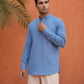 Linen Blend Solid Short Kurta ( 65SK 5613Blue )