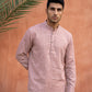 Linen Blend Solid Short Kurta ( 65SK 5613Coral )