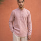 Linen Blend Solid Short Kurta ( 65SK 5613Coral )