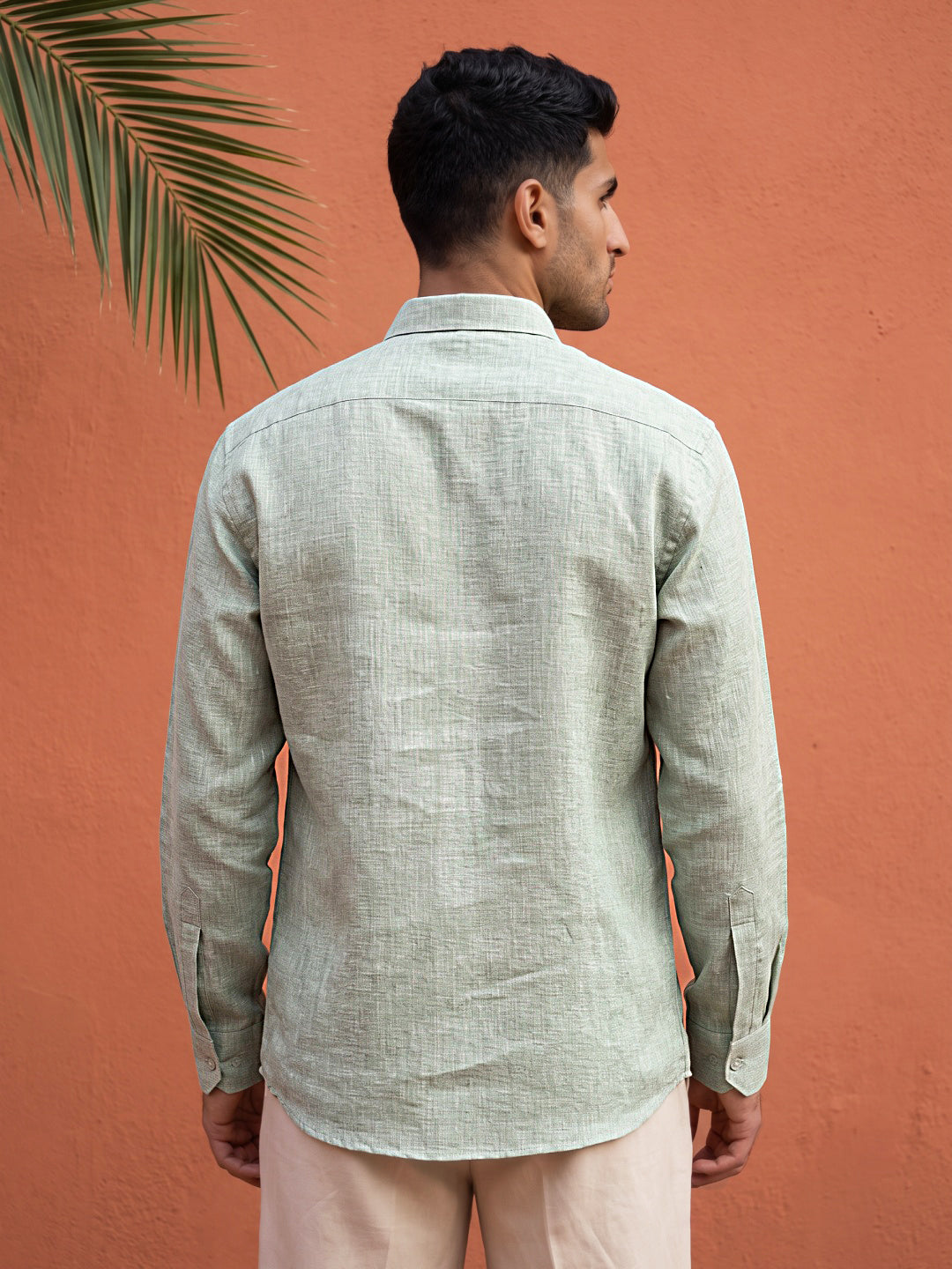 Linen Blend Solid Short Kurta ( 65SK 5613Green )