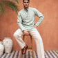 Linen Blend Solid Short Kurta ( 65SK 5613Green )