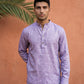 Linen Blend Solid Short Kurta ( 65SK 5613Purple )