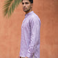 Linen Blend Solid Short Kurta ( 65SK 5613Purple )
