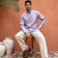 Linen Blend Solid Short Kurta ( 65SK 5613Purple )