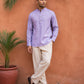 Linen Blend Solid Short Kurta ( 65SK 5613Purple )