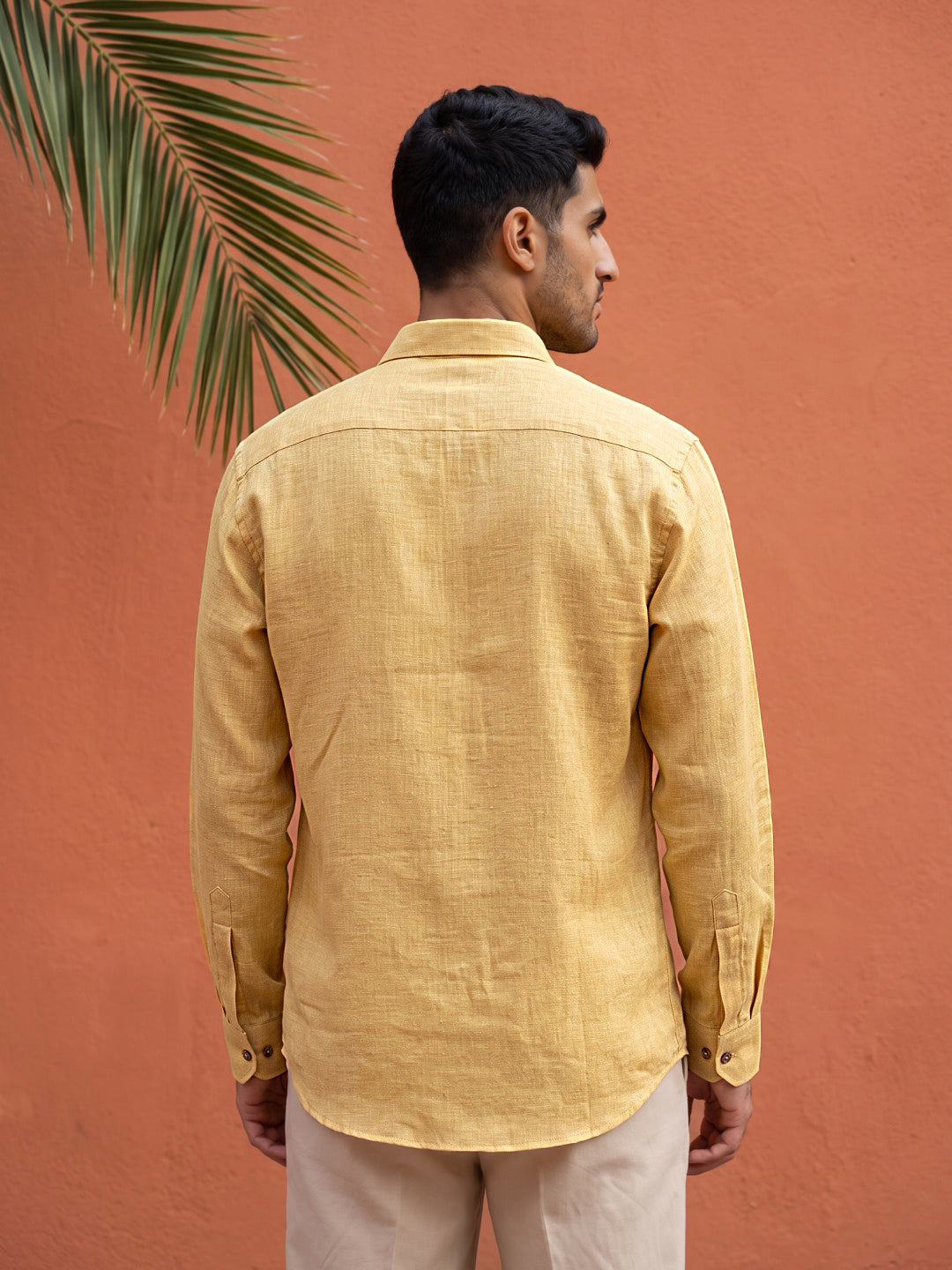 Linen Blend Solid Short Kurta ( 65SK 5613Yellow )