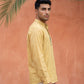 Linen Blend Solid Short Kurta ( 65SK 5613Yellow )