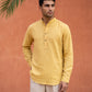 Linen Blend Solid Short Kurta ( 65SK 5613Yellow )