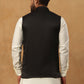 Men’s Silk Blend Embroidered Nehru Jacket (65WC 4150 Black )