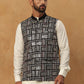 Men’s Silk Blend Embroidered Nehru Jacket (65WC 4150 Black )