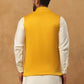 Men’s Silk Blend Embroidered Nehru Jacket (65WC 4150 Mustard )