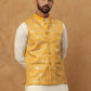 Men’s Silk Blend Embroidered Nehru Jacket (65WC 4150 Mustard )