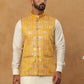 Men’s Silk Blend Embroidered Nehru Jacket (65WC 4150 Mustard )